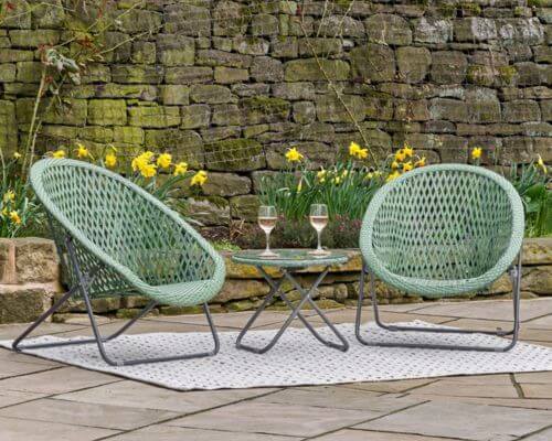 Faux Rattan Folding Lounge Sets in green