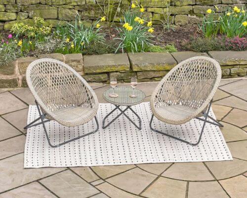Faux Rattan Folding Lounge Sets in grey